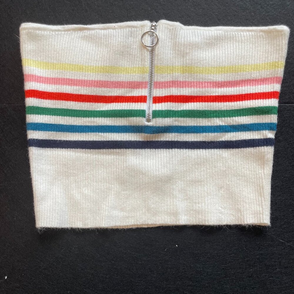 Rainbow striped tube top